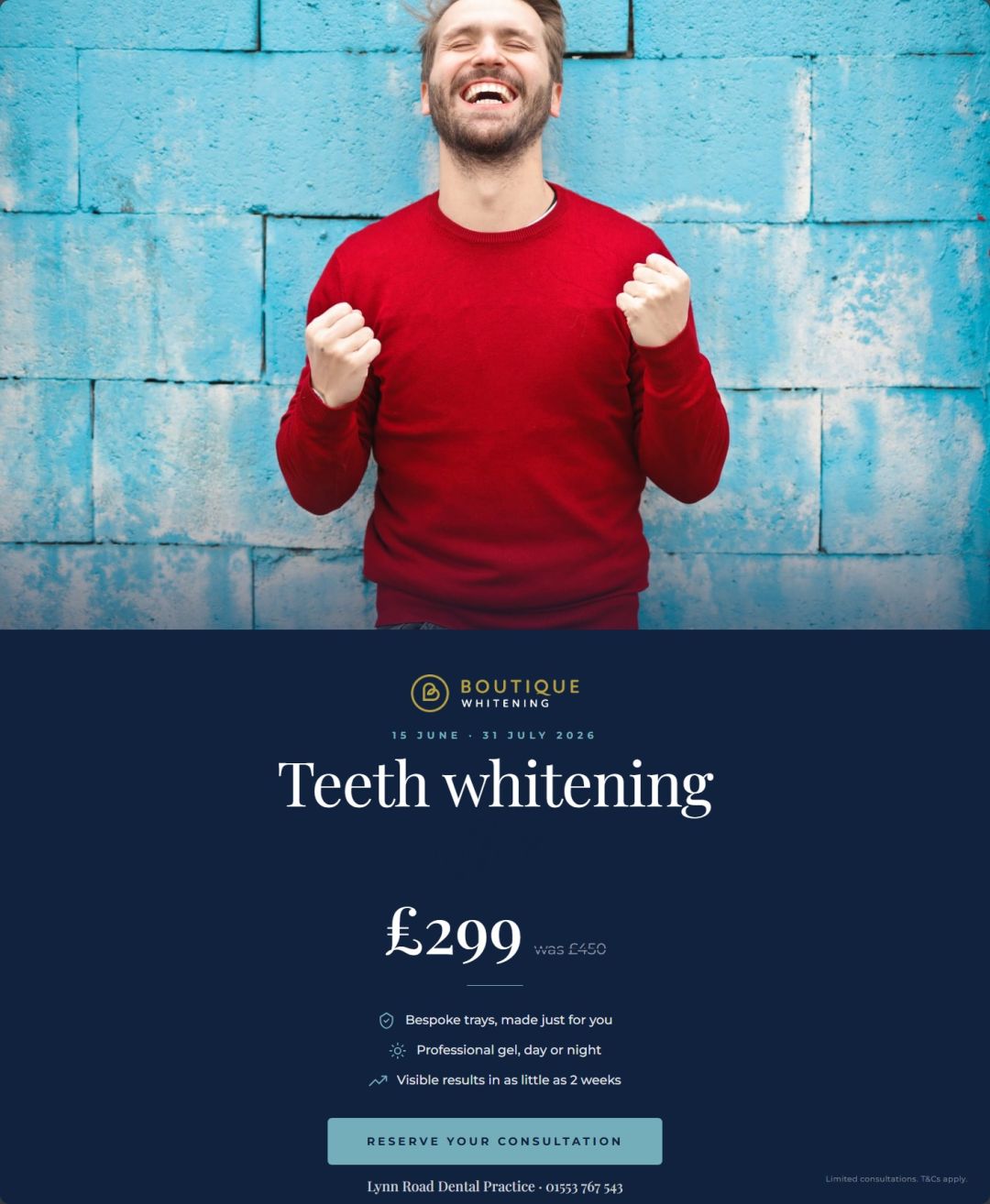 Boutique Whitening Offer | £299 | 15th June - 1st July