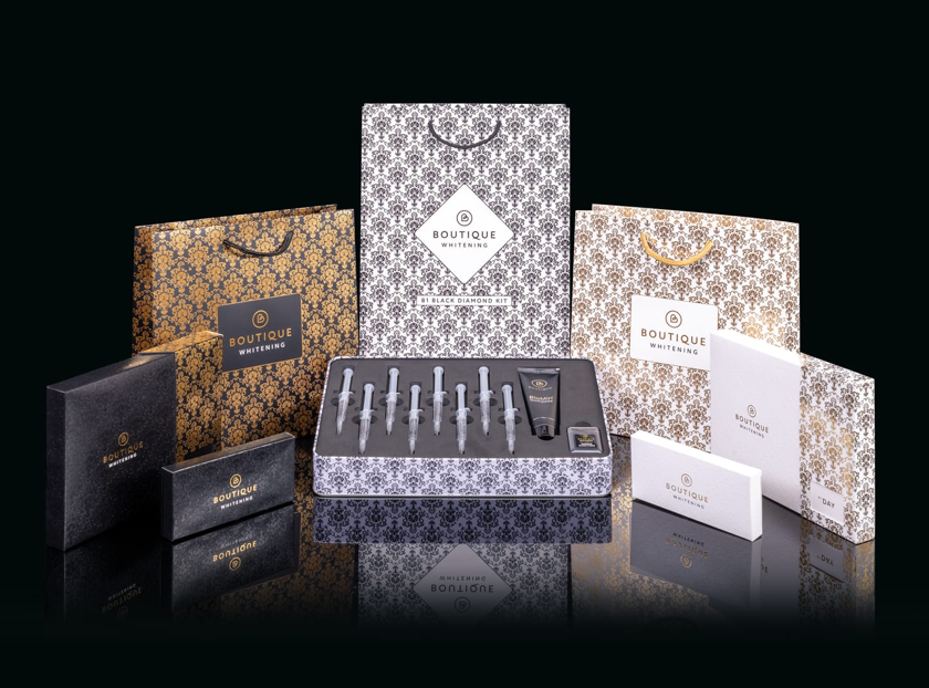 Boutique Whitening kits, gels and presentation bags